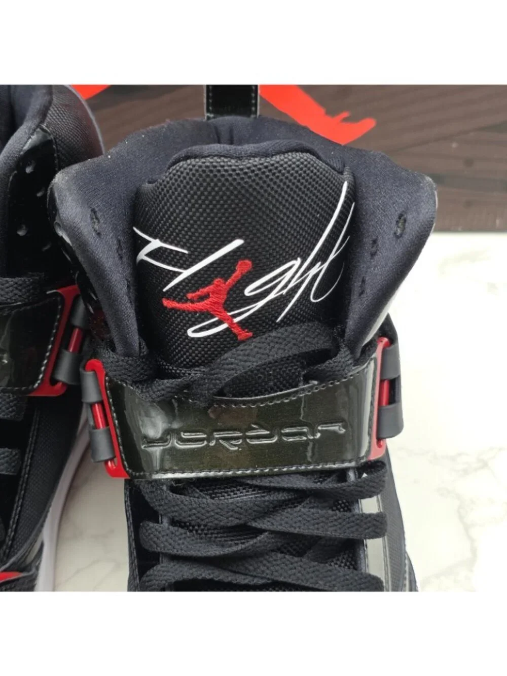 Nike Air Jordan Flight 45 High Bred Mens Size 13 Black Varsity Red White Sneaker